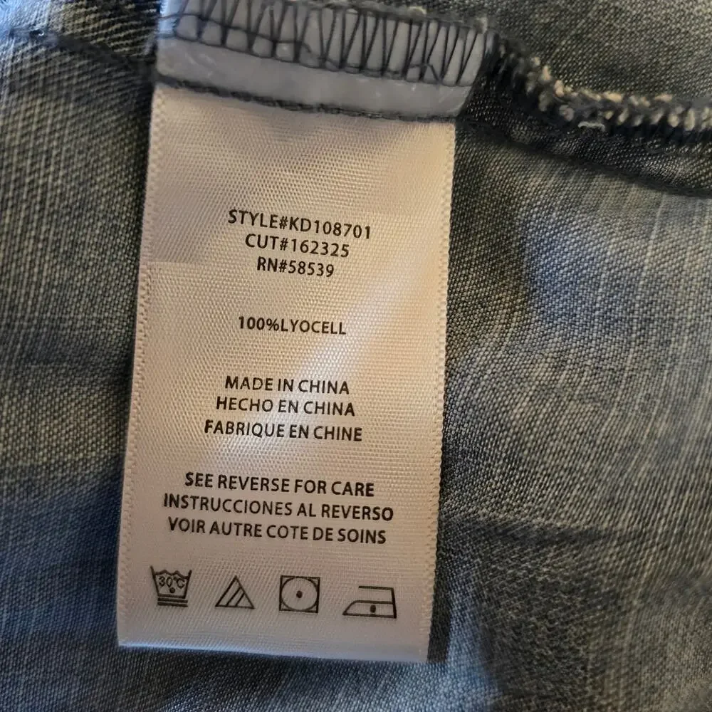 Kut From the Kloth Bruna Denim Chambray Button Front Shirt Dress